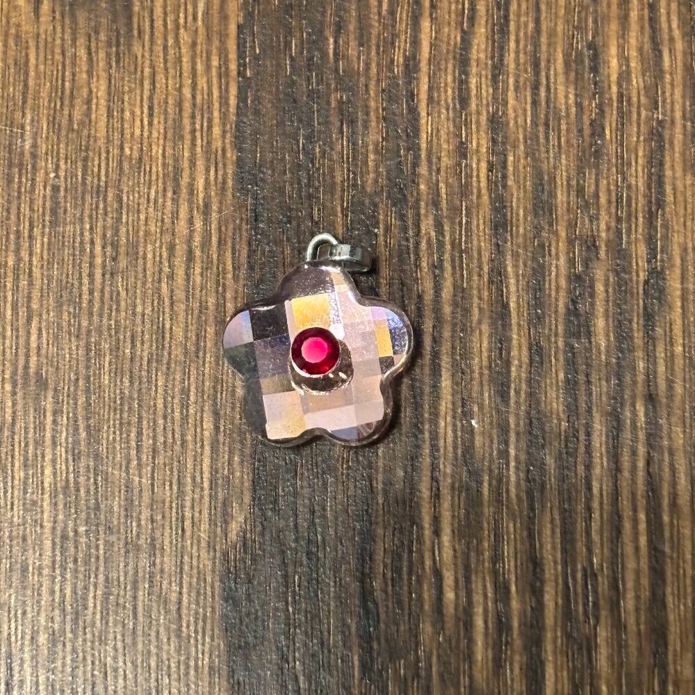 Swarovski Crystal Pink/Red Flower Pendant